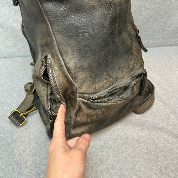 Bayside 1984 Lusher Backpack Distressed Soft‎ Italian Leather Pewter Gray Boho main image 7